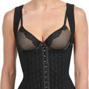 Ardyss DELUXE BLACK CORSELETTE SLEEVELESS LACE SHEATH CORSET SHAPEWEAR - 32